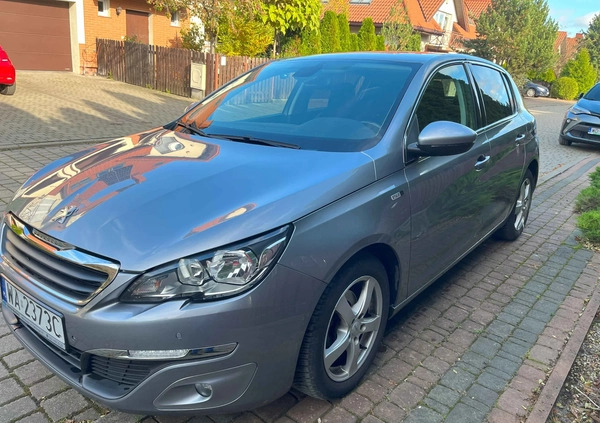 Peugeot 308 cena 38500 przebieg: 67000, rok produkcji 2015 z Warszawa małe 172